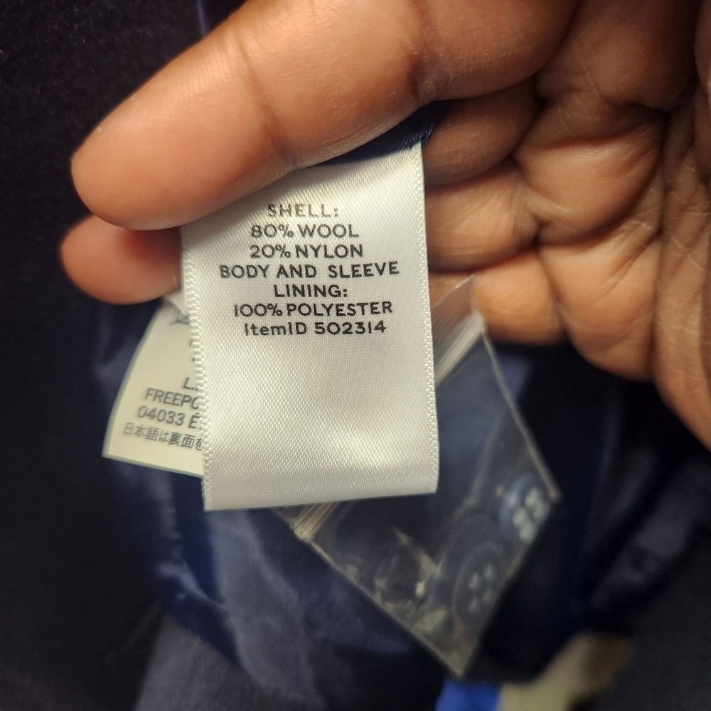 LL Bean Signature Wool Peacoat Sz. 12 Navy - Picture 8 of 14